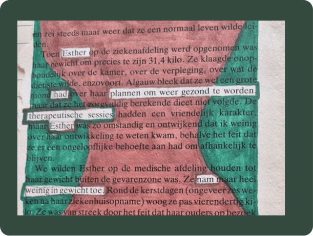 stiftgedicht ik wil niet. Anorexia en herstel