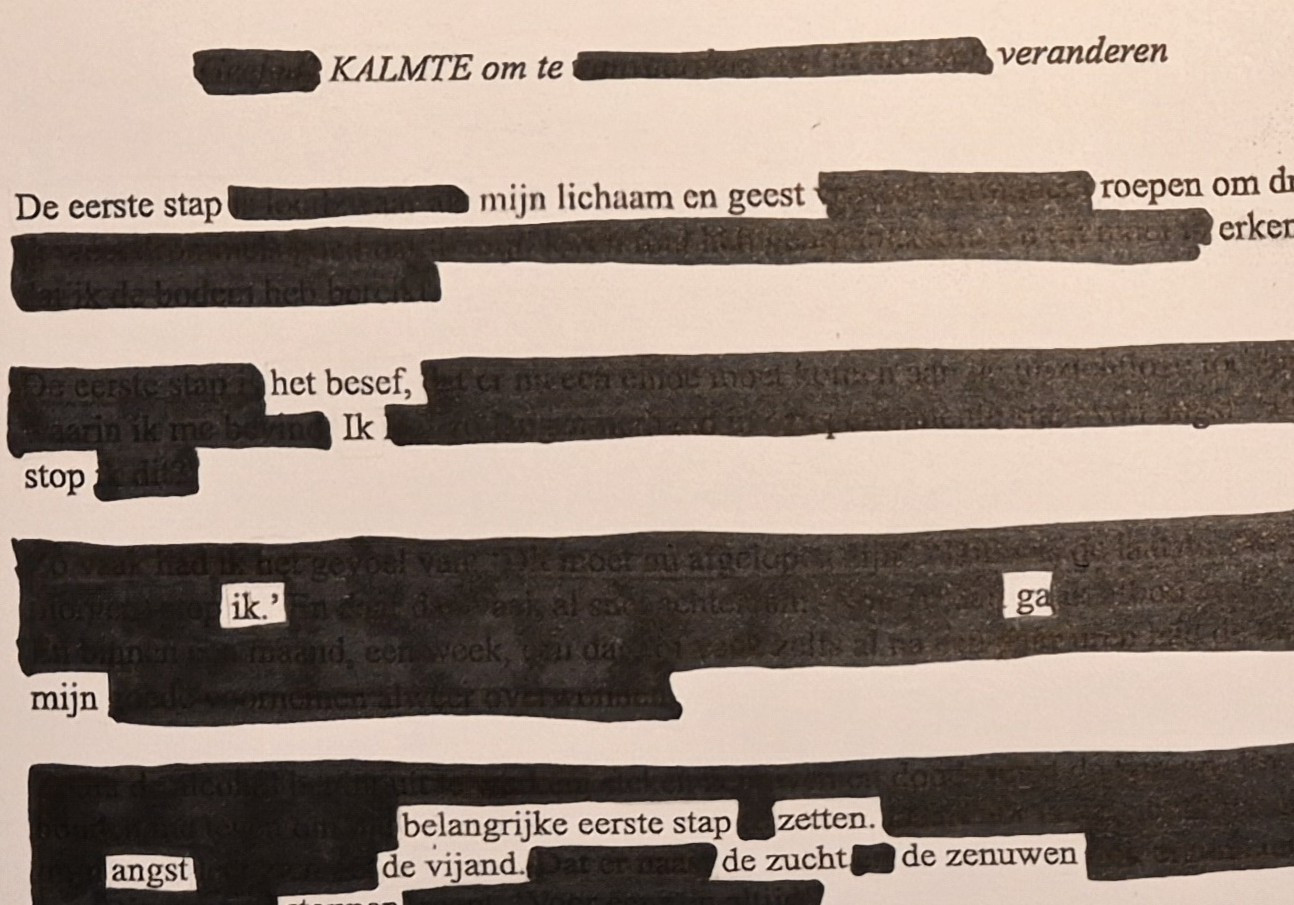 stap één de kalmte om  te veranderen
